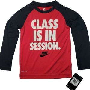 Dri-Fit Nike Kids Red and Black Long Sleeve Shirt